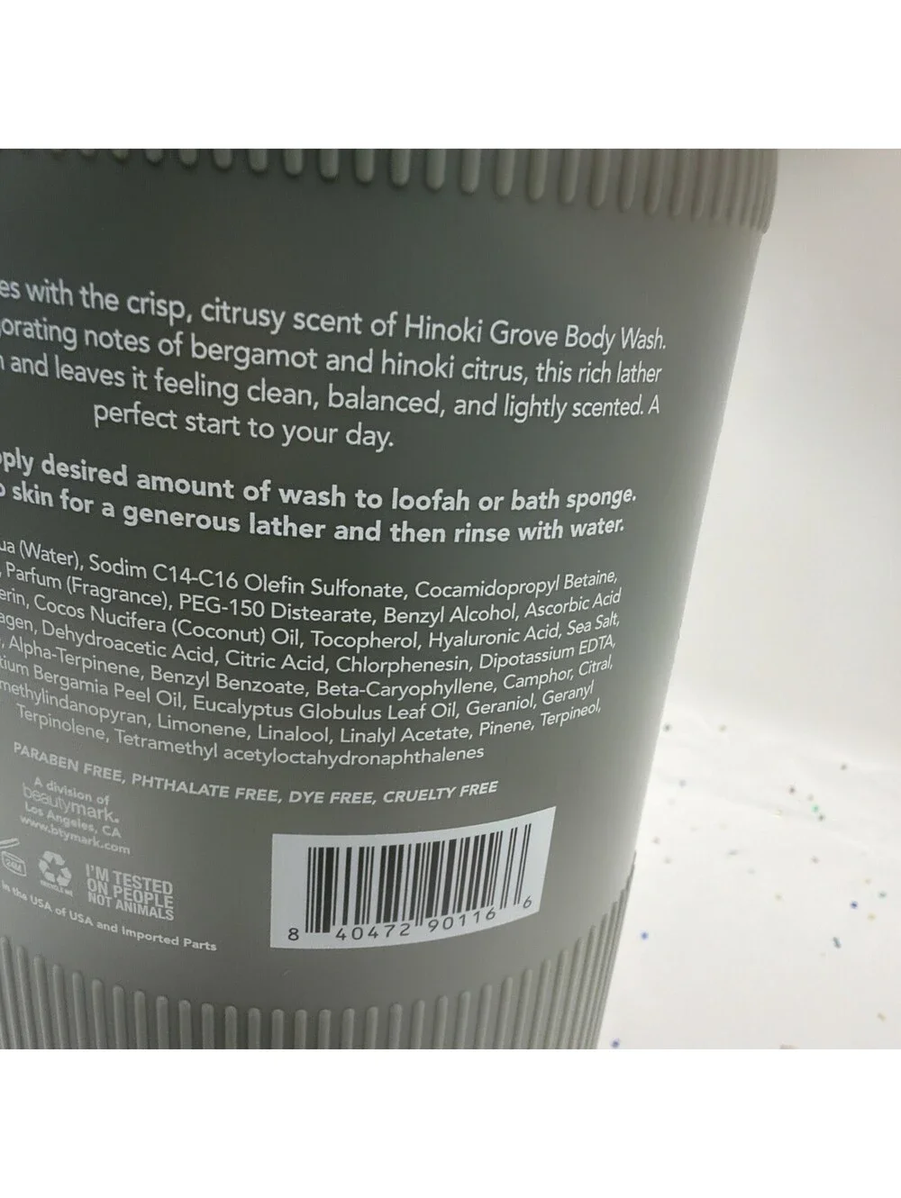 Ambrose Hinoki Citrus Bergamot Body Wash 33.8oz + Bonus Bath Sponge Spa Gel